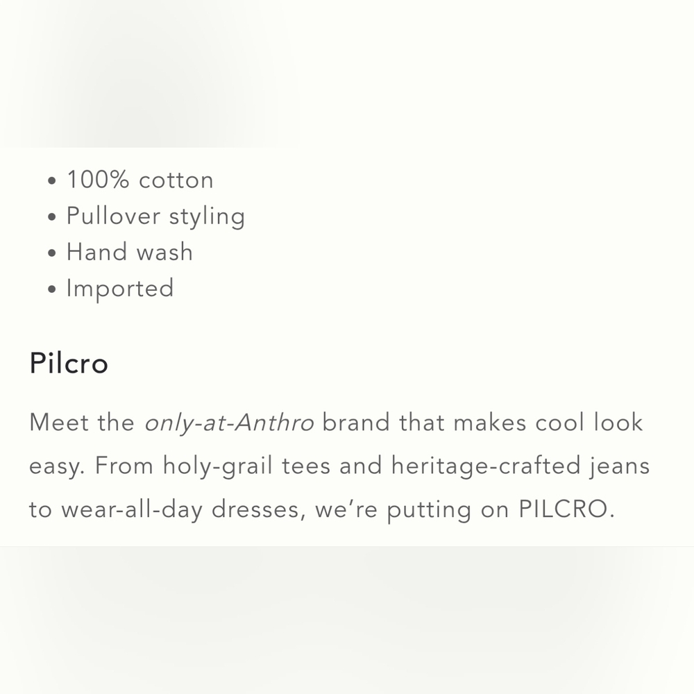 Pilcro Anthropologie Cotton Seamed Top, Turquoise, XXS/XS - Picture 4 of 10